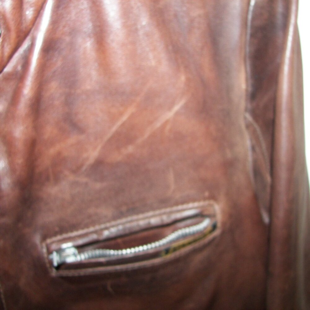 Vintage Golden Goose Giusso distressed caffe leather bomber jacket with tags - Picture 12 of 16